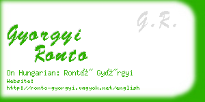 gyorgyi ronto business card